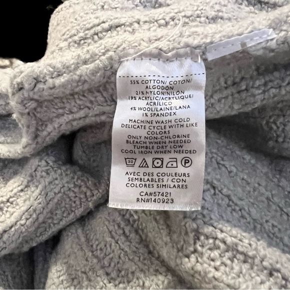 LOFT Lou & Grey Ribbed Turtleneck Sweater Long Gray Size XS - Picture 7 of 8